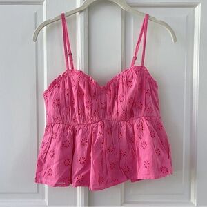 Hollister Pink Eyelet Babydoll Tank Top